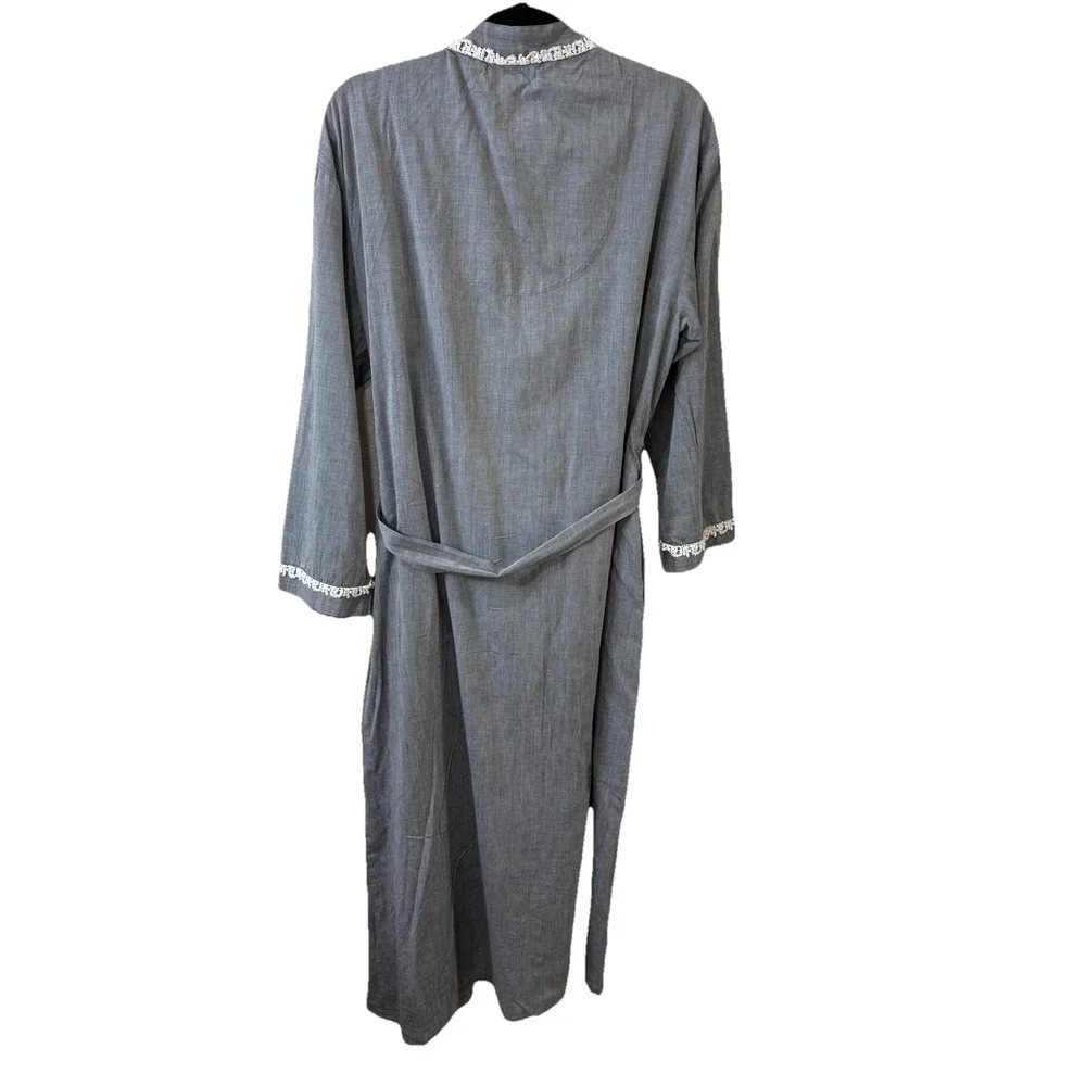 Eileen West Robe Womens S/M Gray Belted Lightweight Loungewear Sleepwear